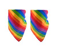 KAIAIWLUO Bandena Arc-en-Ciel,2 PCS Arc-en-Rayé LGBT Fierté Bandana Bandeau Bracelet Foulard Ensemble Kit Intérieur ou extérieur Peace Drapeau Rainbow LGBT Gay Pride Festival Diversity Celebration