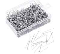 KAIAIWLUO Épingles de Couture, 300 PCS Épingles à Tête Plate en Acier, Épingles Nickel, Épingles à œil, Épingle Droite pour Couturière, Bijoux, Artisanat, Projets de Couture, 35 * 5MM