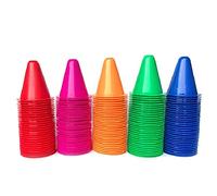 KAIAIWLUO Mini Slalom Cônes,50 PCS Cone Plastique Coloré Football Obstacle Cônes de Formation Route pour La Formation des Enfants Patinage à roulettes Coupe-Vent Sports Roadblock