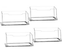 KAIAIWLUO Porte-Cartes de Visite,4 PCS Acrylique Porte-cartes d'affaires Présentoir à Carte de Visite en Plastique Porte-cartes de Nom Clair Support de Carte pour organisateur de collection de Bureau