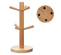 KAIAIWLUO Porte Tasse,Porte-tasse en Bois Arbre à Tasses Rack Support Porte-gobelets Support de Tasse suspendu 6 Crochets Mug Rack Arbre pour Cuisine Table de Organisateur Tasse de Café