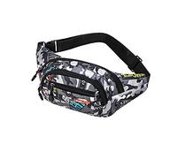 KAIAIWLUO Sac Banane,Camo Bumbag Camouflage Ceinture Sacs Banane Tissu Nylon Ceinture Argent pour Hommes Garçons Femme Voyage Randonnée Sports 13,65 * 4,68 Pouces