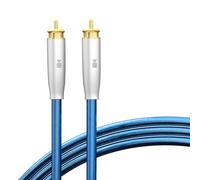 kaiboer Câble d'interconnexion audio stéréo plaqué argent, câble phono mâle vers mâle, fil son haute fidélité compatible avec les appareils RCA, amplificateur, caisson de basses, home cinéma, bleu