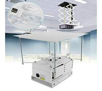 Kaibrite Support de projecteur et support de plafond de 10 kg, pliable, avec élévateur électrique motorisé, avec télécommande, pour cinéma, salle d'église, école