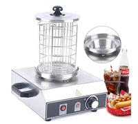 Kaichenyt Hot Dog Maker Chauffe-saucisses 350 W Plage de température 0-85 °C Diamètre du cylindre 16 cm Cuiseur à saucisses professionnel en acier inoxydable