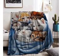 KAIDAARTLH Couverture de canapé de Chat, Couverture Douillette pour Enfant, pour canapé et Voyage (Chat-2, 150x200cm)