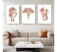 KAIDAARTLH Poster Anatomie, Fleurs Squelette Organe Anatomie Images sur toile, système musculaire humain Affiche Set Art Bureau Médical, Sans cadre(B,3x40x60cm)