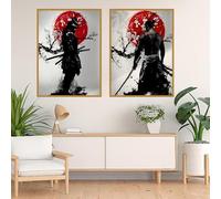 KAIDAARTLH Samouraï Japonais Tableau sur Toile, Tableaux Modernes Personnage, Impressions sur Toile, Peintures Modernes Salon Chambre à Coucher, Sans cadre(B,2x20x30cm)