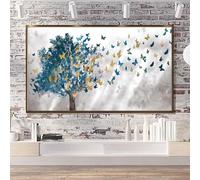 KAIDAARTLH Tableaux sur toile bleu esthétiques, peintures murales abstraites modernes, ensemble d'affiches naturelles sur flore et faune pour le salon et la chambre, sans cadre(A,40x80cm)