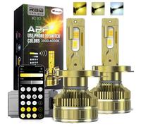 KaiDengZhe Ampoule de Phare H4 LED, 2PCS Canbus Sans Erreur H4 9003 Ampoule de Phare APP Smart Dimming et Couleur 3000-6000K 500-30000LM 150W 800% Luminosité Kit de Remplacement pour Halogèn et Xénon