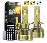 KaiDengZhe Ampoule de Phare H7 LED, 2PCS Canbus Sans Erreur H7 Ampoule de Phare APP Smart Dimming et Couleur 3000-6000K 500-30000LM 150W 800% Luminosité Kit de Remplacement pour Halogènes et Xénon