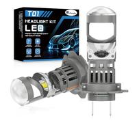 KaiDengZhe Ampoule de Phare H7 LED avec Mini Lentille de Projecteur pour Résoudre le Problème D'astigmatisme, 2 PCS H7 Ampoule de Phare à Faisceau Haut/Bas 100W 32000 LM 6500K 800% plus Lumineuse