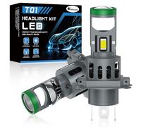 KaiDengZhe H4 LED Ampoules de Phares avec Mini Lentille de Projecteur, 12V 80W 21 000 LM 800% plus lumineuse Ampoule LED H4, 6500K Taille 1:1 H4 9003 HB2 Ampoules de Phares avec Ventilateur-2 PCS