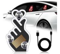 KaiDengZhe Lampe de Fenêtre de Voiture en Forme de Cœur à énergie Solaire USB LED en Forme de Cœur Modes Commutables Lumière Ambiante LED pour Voiture Romantique Décoration Extérieure (Blu 1 PCS)