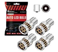 KaiDengZhe P21W 1156 LED Ampoule, 3014 42-EX Puces 400% plus Lumineuses 1:1 Taille BA15S LED Feu Stop, 382 7506 1141 1003 LED Ampoules pour Feux de Recul Feux Arrière Clignotant - 4 PCS Ambre