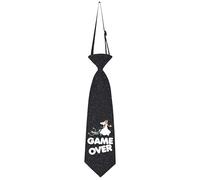 KAÏDENSÏ Adieu au célibat Gadget - Cravate Fun Game Over 45×16 cm - Cadeau futur marié, Noir_célibat, Taille Unique