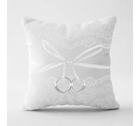 KAÏDENSÏ Coussin Porte-Alliance Mariage (blanc brodé)