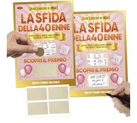 KAÏDENSÏ Gioco la Chida 40 Anni Femme - 2 dépliants à gratter et découvrir A5, design rose et or, surprise anniversaire personnalisable, cadeau original 40 ans