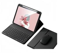 kaidisen Étui avec clavier compatible avec iPad Pro 13" M4 2024 avec clavier et souris Bluetooth, housse de clavier ronde amovible, couleur bonbon, noir