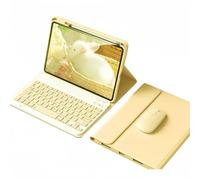 kaidisen Étui avec clavier et souris pour iPad A16 11{^>e<^} génération 2025, iPad 10{^>e<^} génération 10,9" 2022 - Étui avec clavier coloré amovible avec porte-crayon - Jaune