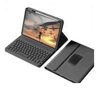 kaidisen Étui avec clavier et souris pour iPad A16 11{^>e<^} génération 2025, iPad 10{^>e<^} génération 11" 2022 - Étui avec clavier coloré amovible avec porte-crayon - Noir