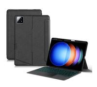 kaidisen Étui avec clavier rétroéclairé pour Xiaomi Pad 6S Pro 12,4" avec pavé tactile, rétroéclairé, mode portrait, coque magnétique amovible