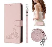 KAIDON PT07-2 Étui de protection en cuir PU pour smartphone OPPO A5x 5G/4G Rose