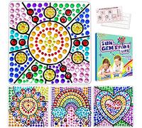 Kaieteur Kits d'attrape-soleil pour filles de 6 7 8 9 10 ans, kit de peinture diamant bricolage pour enfants de 6 ans et plus, 5D Gem Stone Window Art Craft Stickers Kit pour garçons (Cœur)