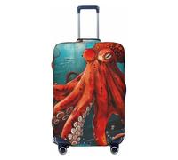 Kaifanee Housse de protection élastique pour valise, animal de l'océan, Kraken, pieuvre, monstre nautique, housse de bagage anti-rayures pour bagages de 45,7 à 55,9 cm, Octopus Ocean Kraken,