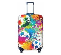 Kaifanee Housse de protection élastique pour valise de voyage, motif pieuvre nautique Kraken Ocean - Anti-rayures - Convient aux bagages de 45,7 à 81,3 cm, Ballons de football, L(27"-30" Suitcase)