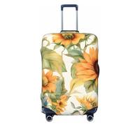 Kaifanee Housse de protection élastique pour valise de voyage, motif pieuvre nautique Kraken Ocean - Anti-rayures - Convient aux bagages de 45,7 à 81,3 cm, Aquarelle Tournesols, M(23"-26" Suitcase)