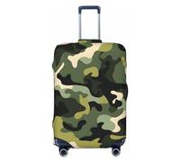 Kaifanee Housse de protection élastique pour valise de voyage, motif pieuvre nautique Kraken Ocean - Anti-rayures - Convient aux bagages de 45,7 à 81,3 cm, camouflage vert, S(18"-22" Suitcase)