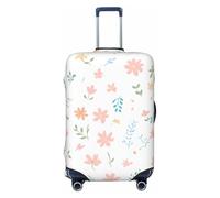 Kaifanee Housse de protection élastique pour valise de voyage, vintage, rose, vieux journal, anti-rayures, convient aux bagages de 45,7 à 55,9 cm, Fragments floraux roses, M(23"-26" Suitcase)