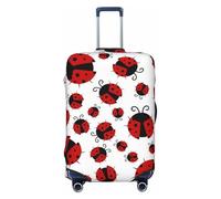 Kaifanee Housse de protection élastique pour valise, motif ethnique, rétro, bohème, motif symétrique, anti-rayures, convient aux bagages de 45,7 à 55,9 cm, Coccinelle - Rouge, L(27"-30" Suitcase)