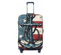 Kaifanee Housse de protection élastique pour valise, motif fleurs de pissenlit, aquarelle, illustrations, housse de valise, anti-rayures, convient aux bagages de 45,7 à 81,3 cm, Ancre drapeau
