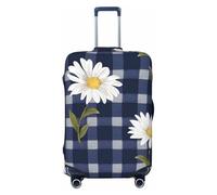 Kaifanee Housse de protection élastique pour valise, motif floral bohème coloré, imprimé mandala bohème, anti-rayures, convient aux bagages de 58,4 à 66 cm, Buffalo Plaid Check Daisy Flower, L(27"-30"