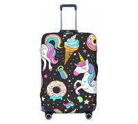 Kaifanee Housse de protection élastique pour valise, motif floral bohème coloré, imprimé mandala bohème, anti-rayures, convient aux bagages de 58,4 à 66 cm, Donut coloré licorne, M(23"-26" Suitcase)