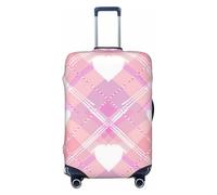 Kaifanee Housse de protection élastique pour valise, motif floral bohème coloré, imprimé mandala bohème, anti-rayures, convient aux bagages de 58,4 à 66 cm, Cœur à carreaux de buffle, L(27"-30"