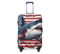 Kaifanee Housse de protection élastique pour valise, motif palmiers tropicaux sur île ensoleillée sur une île ensoleillée, protection anti-rayures, convient aux bagages de 45,7 à 81,3 cm, Drapeau