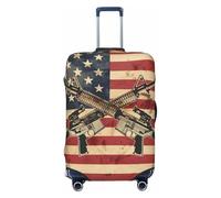 Kaifanee Housse de protection élastique pour valise, motif palmiers tropicaux sur île ensoleillée sur une île ensoleillée, protection anti-rayures, convient aux bagages de 45,7 à 81,3 cm, Pistolet de
