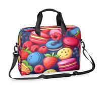 Kaifanee Sac à bandoulière pour ordinateur portable de 40,6 cm - Pour ordinateur portable ou tablette - Fruits colorés et macarons - Mallette d'affaires - Cadeaux pour homme et femme