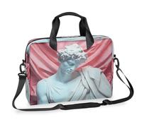 Kaifanee Sac à bandoulière pour ordinateur portable de 40,6 cm - Pour ordinateur portable ou tablette - Sculpture blanche - David Business - Cadeau pour homme et femme