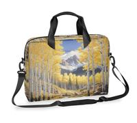 Kaifanee Sac à bandoulière pour ordinateur portable de 40,6 cm - Pour ordinateur portable ou tablette - Forêt de montagne, tremble, arbres, neige, affaires, cadeaux pour homme et femme