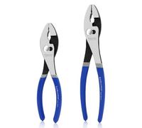 KAIHAOWIN Lot de 2 grandes pinces à joint coulissant de 20,3 cm et 25,4 cm, pince à mâchoire dentelée en Cr-V robuste avec poignée en caoutchouc