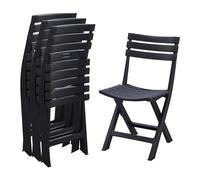 KAIHAOWIN Lot de 4 chaises Pliantes en Plastique, Chaise Pliante pour Balcon pour l'intérieur et l'extérieur, Chaise Pliante en Plastique pour Salle à Manger, Salon, Jardin, Balcon, Noir