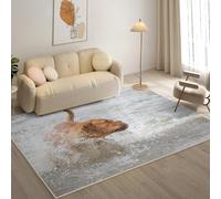 KaiHeBeding Tapis Salon Lavable 120x170cm, Dogue de Bordeaux Tapi AntidéRapant, pour Salon, Salle à Manger, Cuisine, Bureau, Tapis de Chambre Animaux de Compagnie Descente de Lit RéSistant