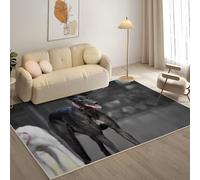 KaiHeBeding Tapis Salon Lavable 120x170cm, LéVrier Italien Tapi AntidéRapant, pour Salon, Salle à Manger, Cuisine, Bureau, Tapis de Chambre Gris Descente de Lit RéSistant