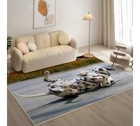KaiHeBeding Tapis Salon Lavable 120x180cm, Dalmatien Tapi AntidéRapant, pour Salon, Salle à Manger, Cuisine, Bureau, Tapis de Chambre Animaux de Compagnie Descente de Lit RéSistant