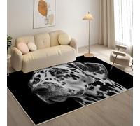 KaiHeBeding Tapis Salon Lavable 160x230cm, Dalmatien Tapi AntidéRapant, pour Salon, Salle à Manger, Cuisine, Bureau, Tapis de Chambre Noir Descente de Lit RéSistant