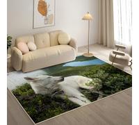 KaiHeBeding Tapis Salon Lavable 160x230cm, Loup Arctique Tapi AntidéRapant, pour Salon, Salle à Manger, Cuisine, Bureau, Tapis de Chambre Animaux Sauvages Descente de Lit RéSistant